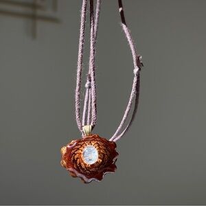 Mini Moonstone Third Eye Pinecone necklace